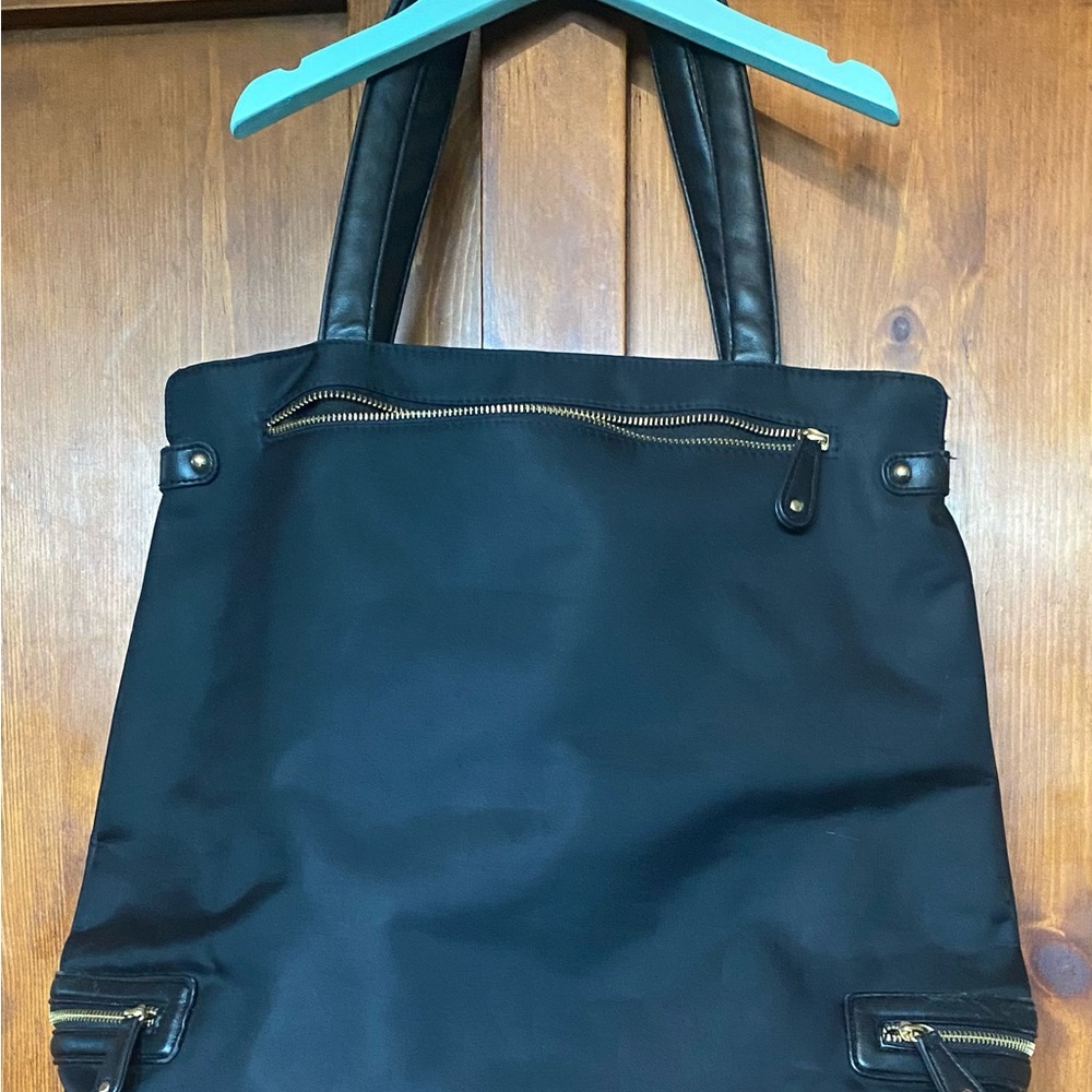 3 for $15 Black Tote Bag with Zipper Accents
